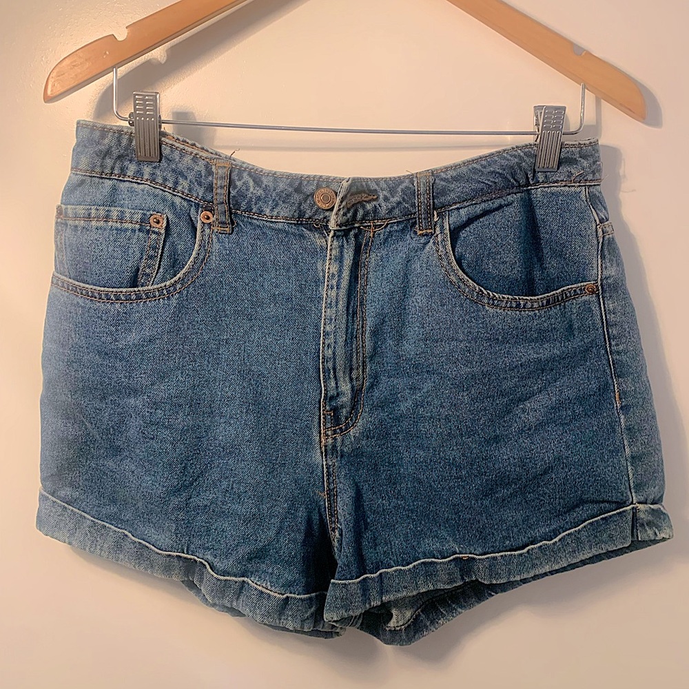 Forever 21 Blue High-Waist Denim Jean Shorts